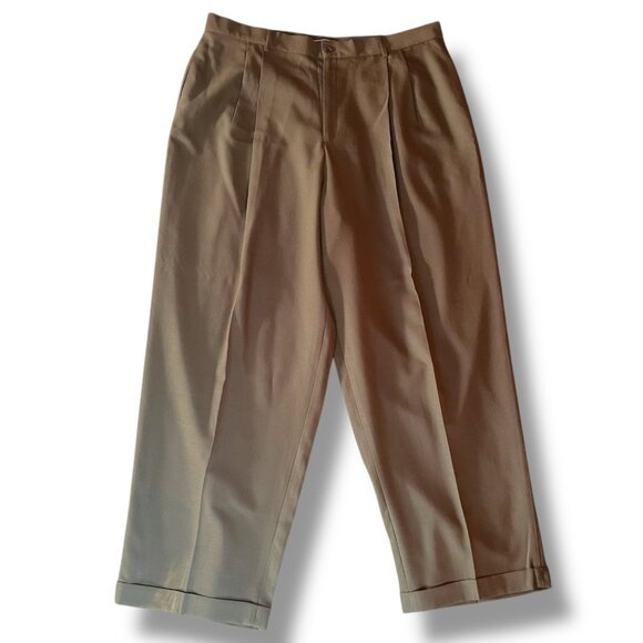 Vintage LL Bean Womens Wool Pant Sz 20 Pleated High Rise Trouser Dark Academia - Picture 2 of 8